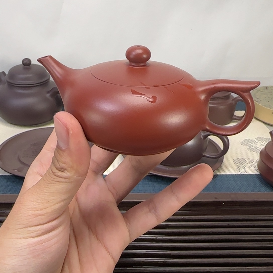 紫砂茶壶朱泥大红袍贵妇