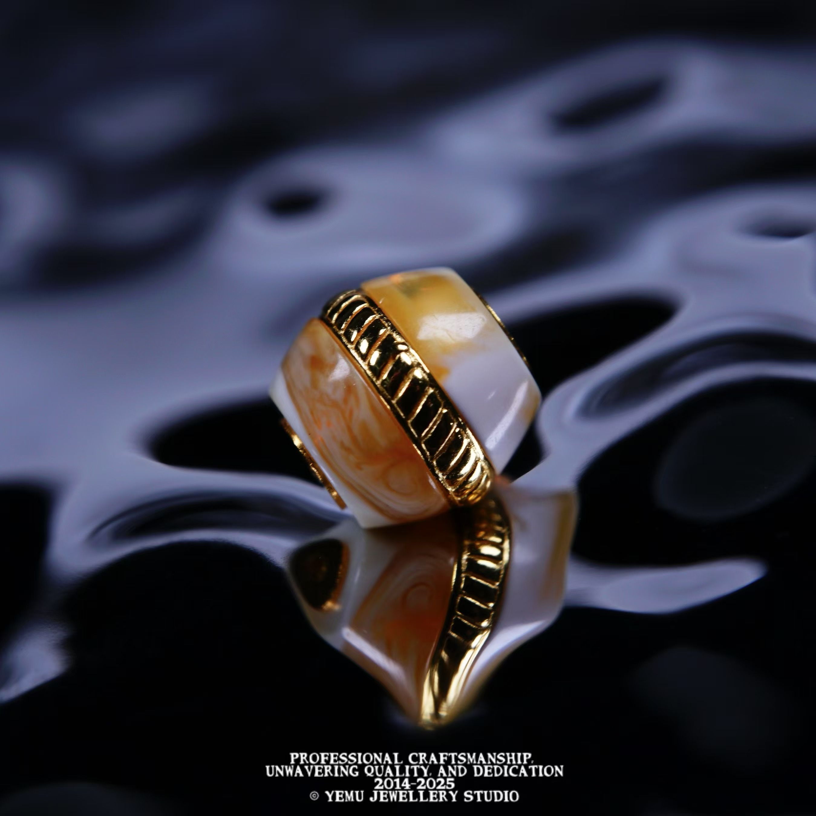 9毫米橘金溶洞妖孽银汉堡珠 一物一拍 天然俄料蜜蜡