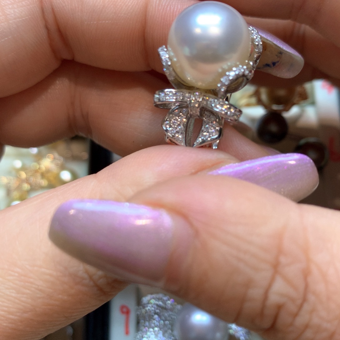 海水珍珠戒指银S925镶嵌