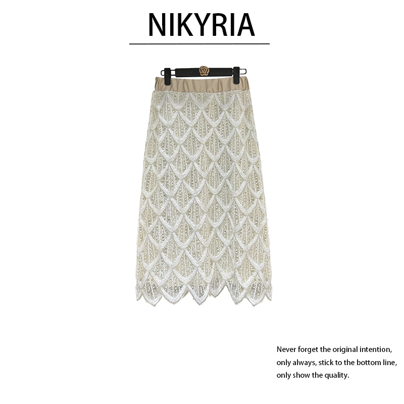 【人鱼姬】DL高定设计师潮款重工半身裙女士优雅气质中腰裙