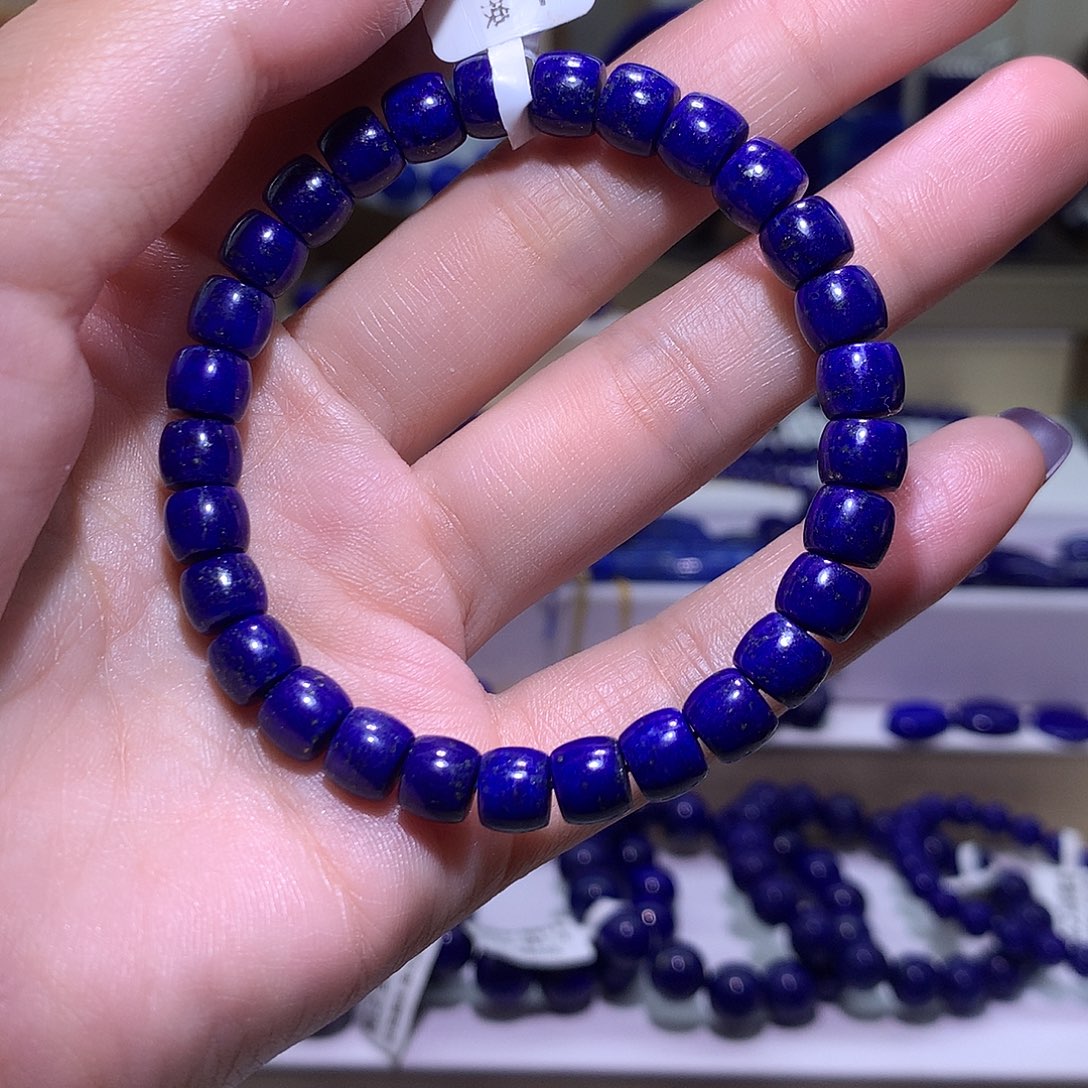 青金石未镶嵌天然原矿老型直切手串7m +