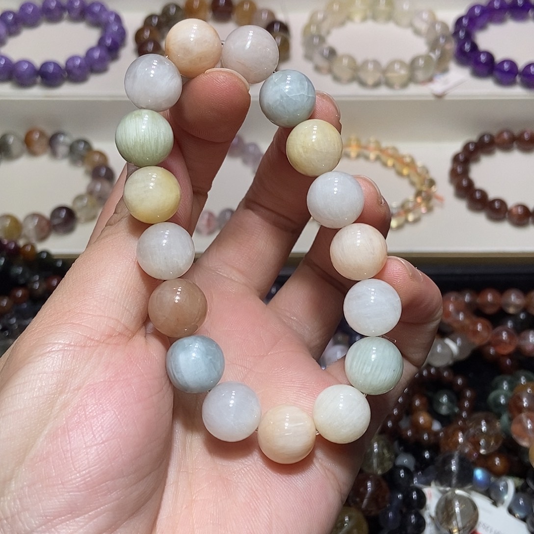 手串未镶嵌水晶彩兔毛12.5