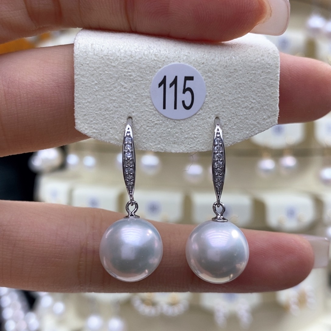 淡水珍珠耳饰银S925镶嵌