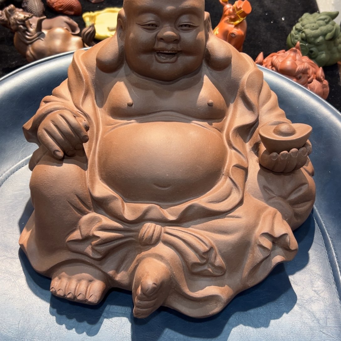 紫砂摆件城*全手中弥勒