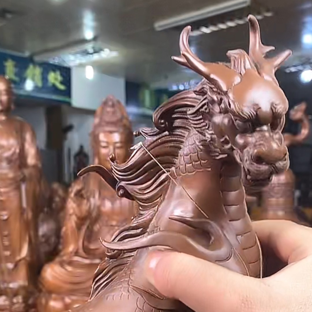 水麒麟  紫铜摆件 麒麟摆件中式摆件