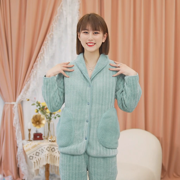 【乔乔优选女双面款】雪尼尔女士四色保暖两件套家居服套装H087