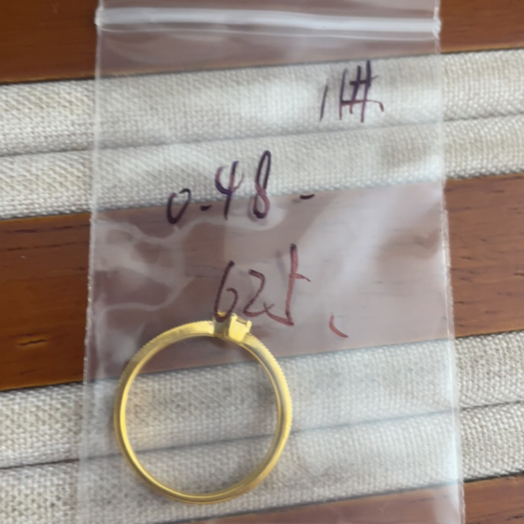 克重0.48 11号 黄钻小方戒6D戒指 足金999