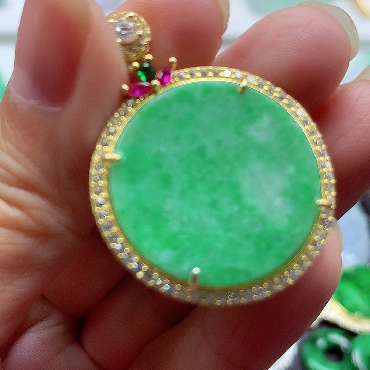 颈饰银S925镶嵌翡翠翡翠