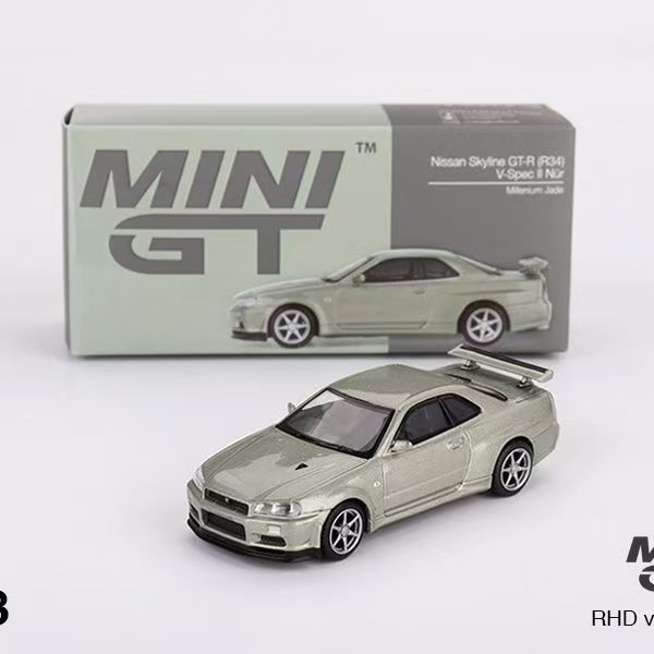 顺丰包邮MINIGT1:64#1003 尼桑 Skyline GT-R R34 V-Spec合金车模