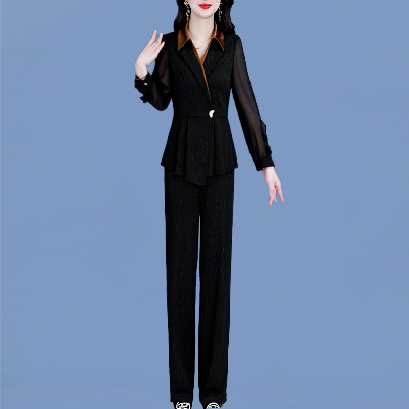 【两件套】24878梦晚春季优雅气质时尚大气休闲收腰显瘦套裤-XZY