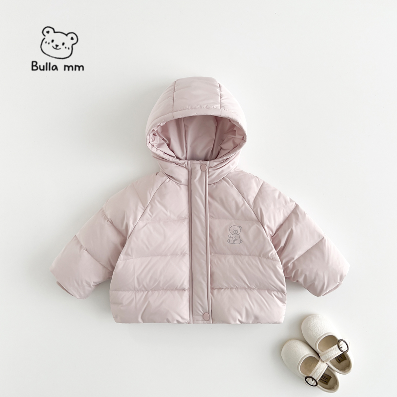 【90白鸭绒】叭啦妈咪女童三防羽绒服2025冬装新款外套潮kkHQM5021