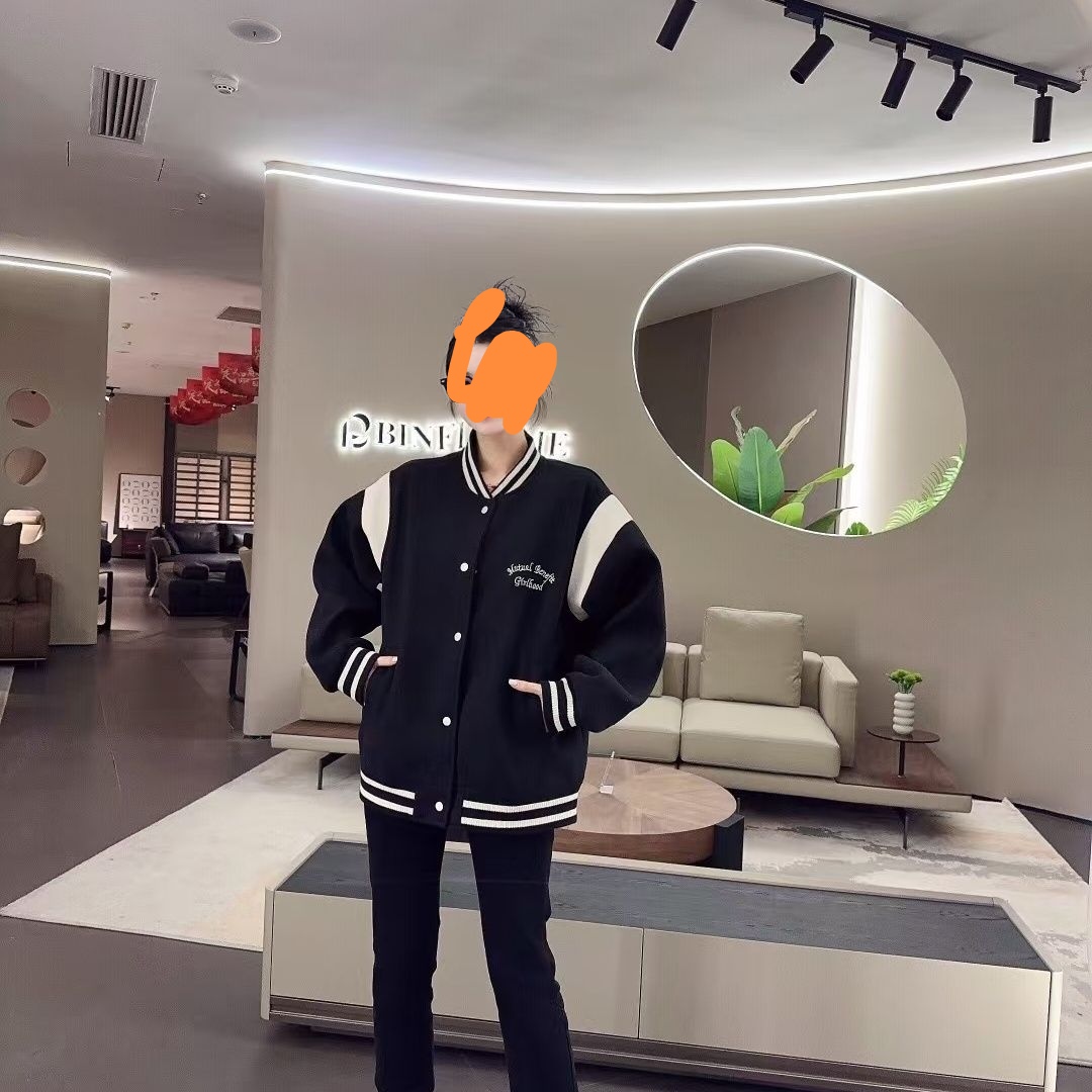 美式复古气质洋气减龄棒球服女冬季新款刺绣棉外套