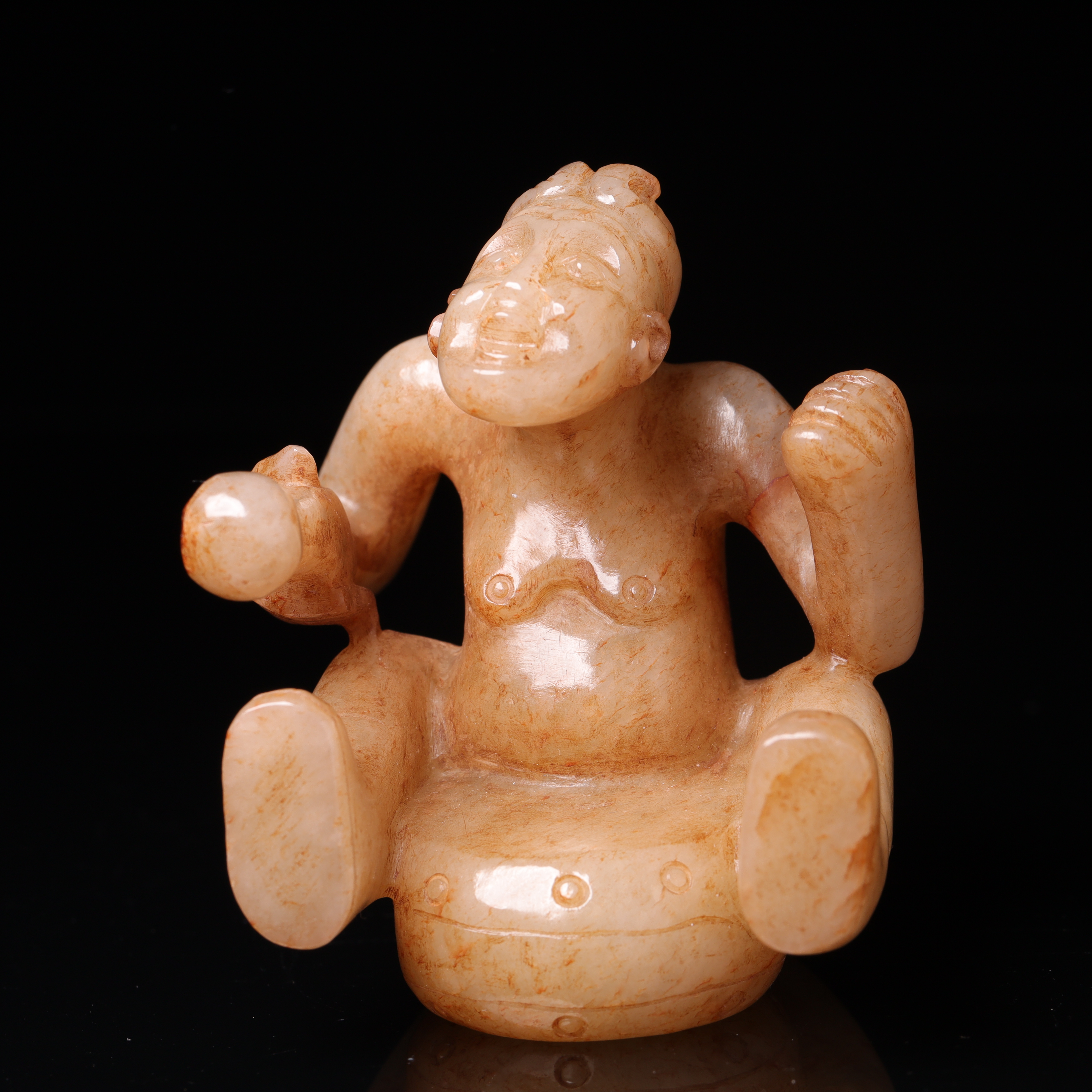 明代和田玉乐俑花件-NX