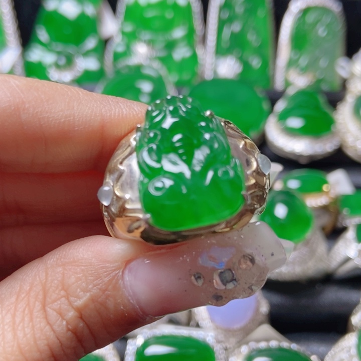 翡翠颈饰银S925镶嵌          