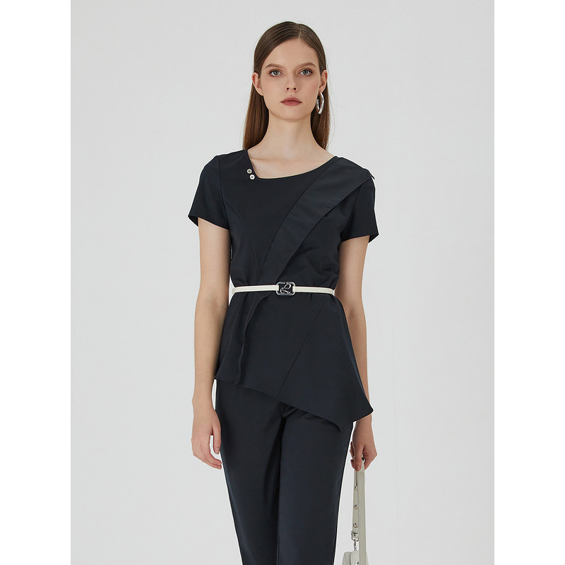 【小花】莱芙艾迪儿针织短袖上衣1E2S23068