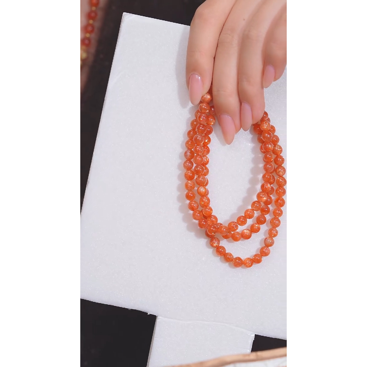 长石手串未镶嵌金太阳 卡5-6@@W8327