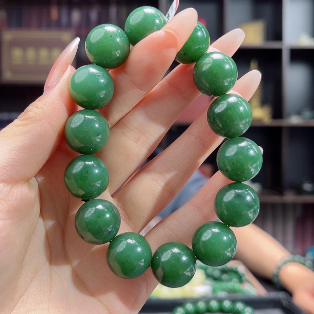 【闪购商品】和田玉手串未镶嵌俄罗斯碧玉16多样性拍一发一