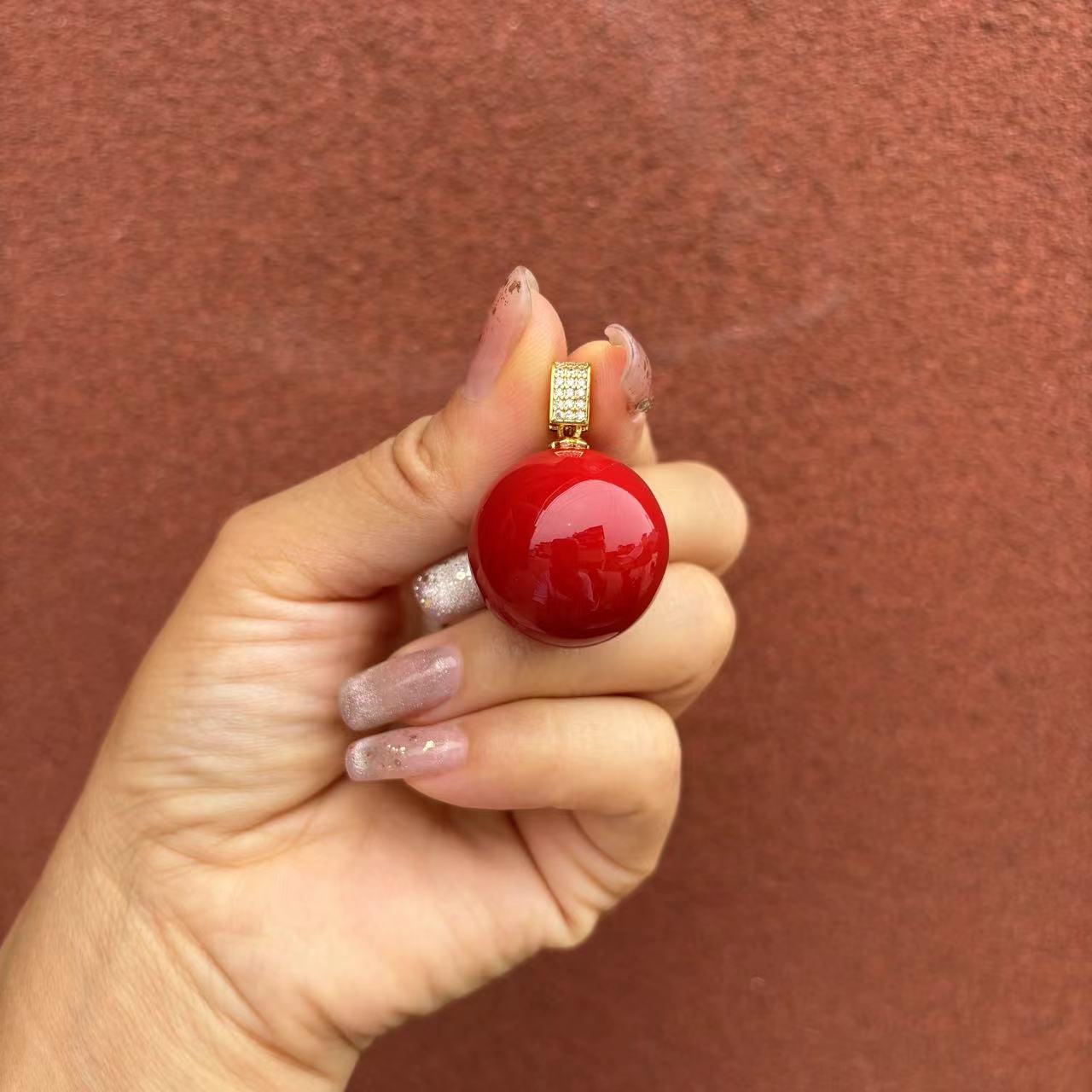 吊坠足银 837-镶嵌红色吊坠