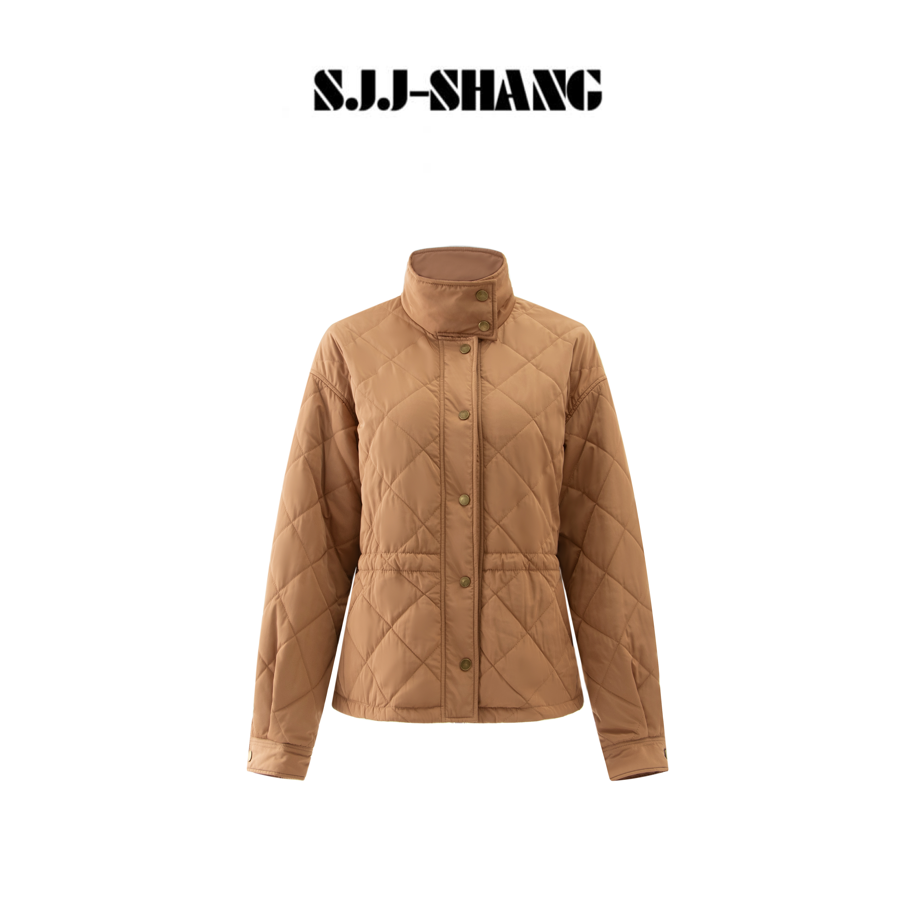 SJJ-SHANG【棕棱】经典藤格纹锁温系列高级感绗线羊毛棉服q135868p