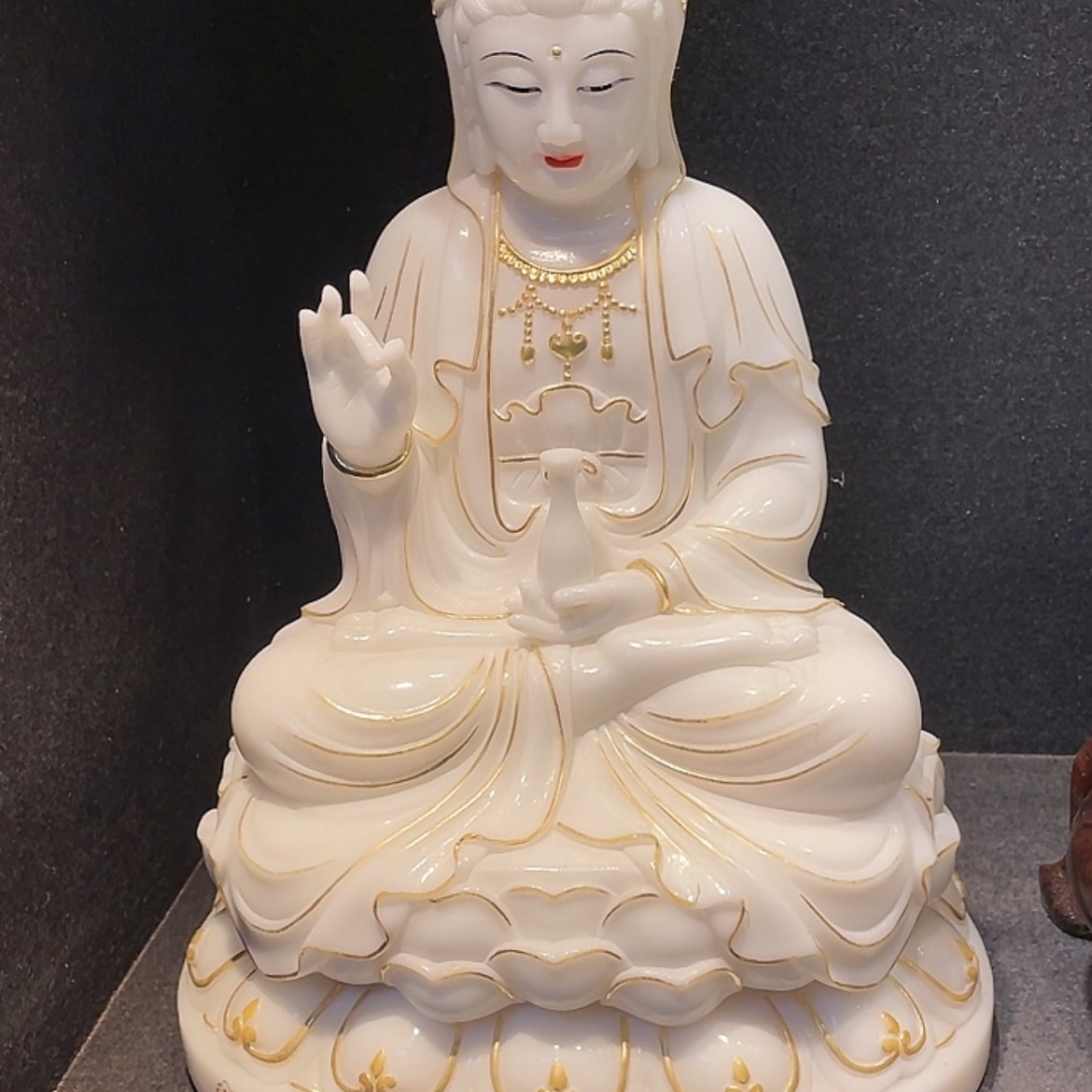 【闪购商品】寿山石爱****)观音摆件工艺品