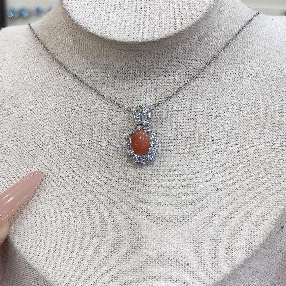 B***~岫玉银S925镶嵌吊坠(赠链)