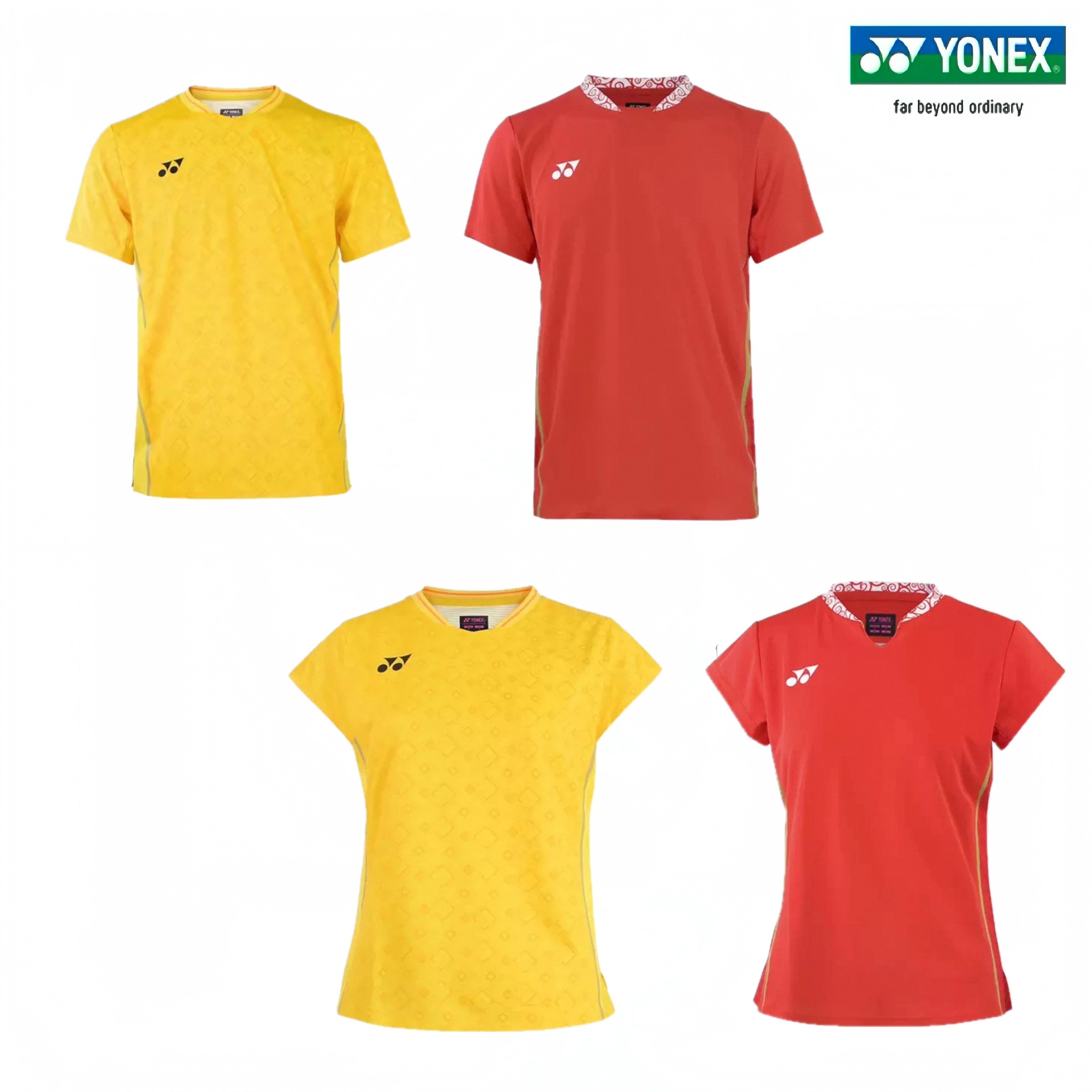 YONEX/尤尼克斯羽毛球比赛服速干运动短袖中国队战袍男女款20883
