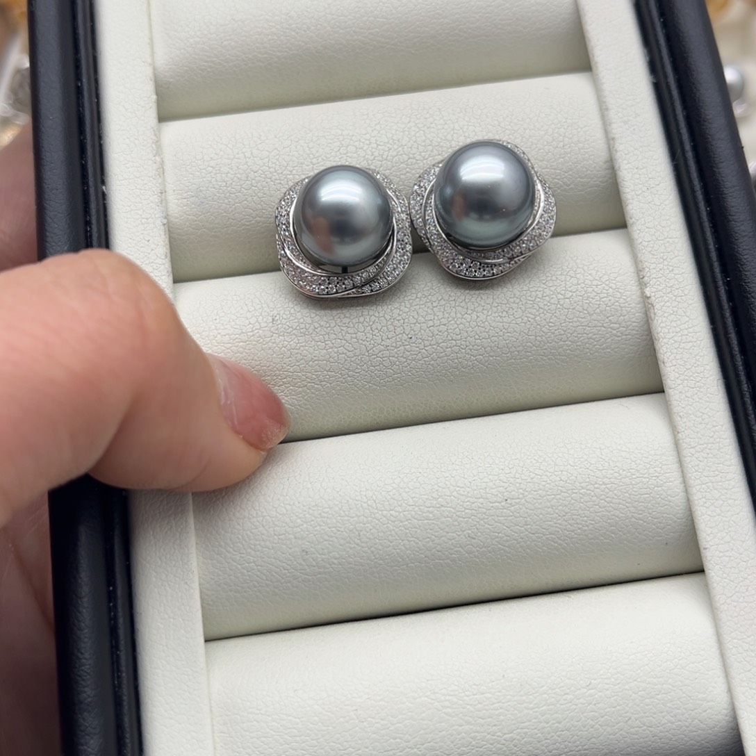 耳饰海水珍珠银S925镶嵌