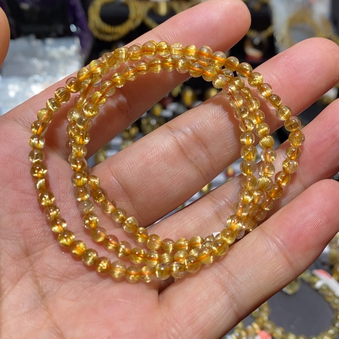 水晶手链未镶嵌钛晶顺发板钛猫眼多圈4➕