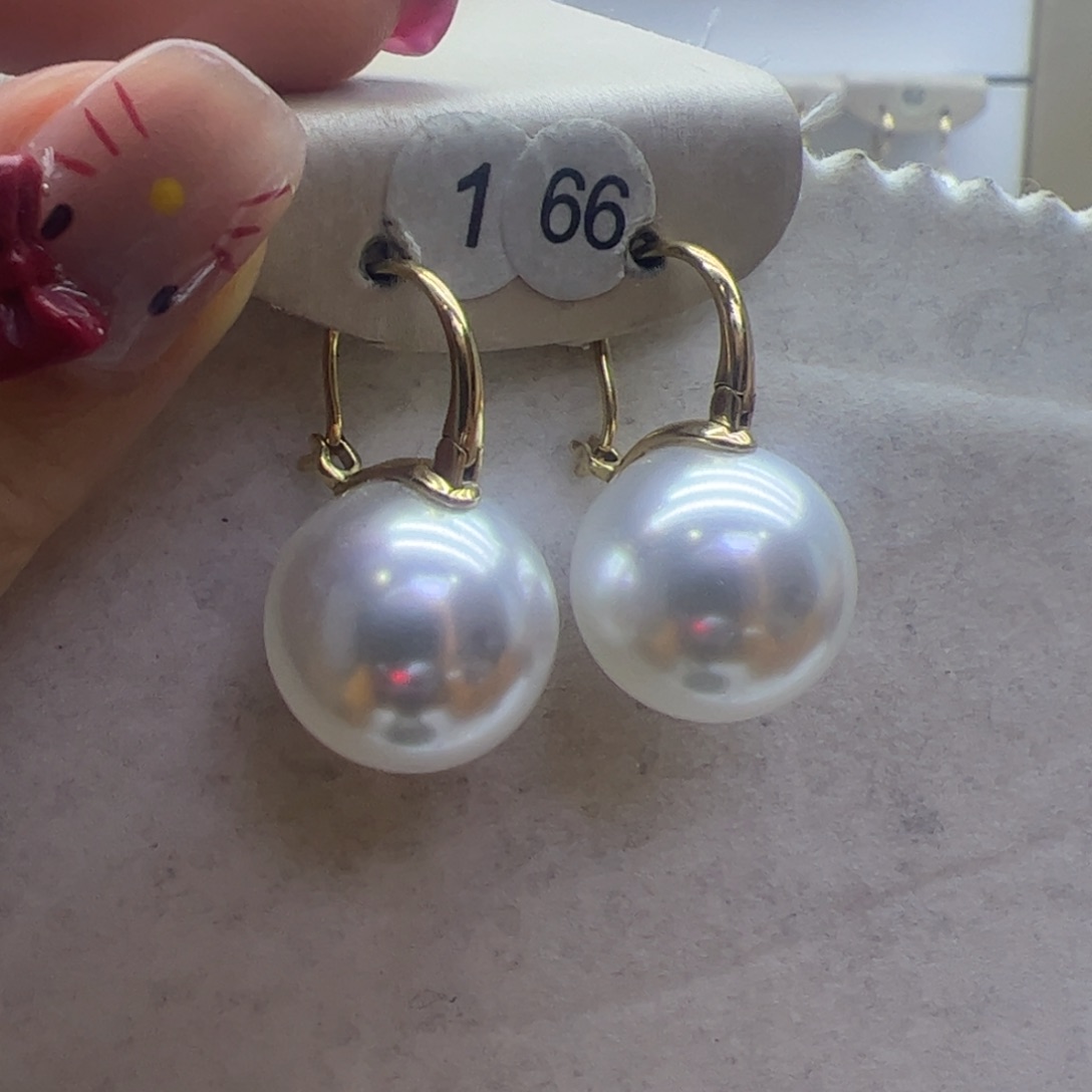 淡水珍珠耳饰18K金镶嵌