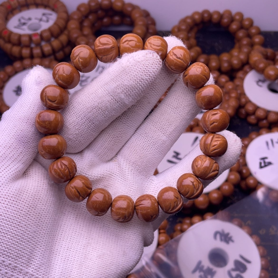 【闪购商品】吊坠桃核岁**深12➕龙纹桃核苹果圆光珠