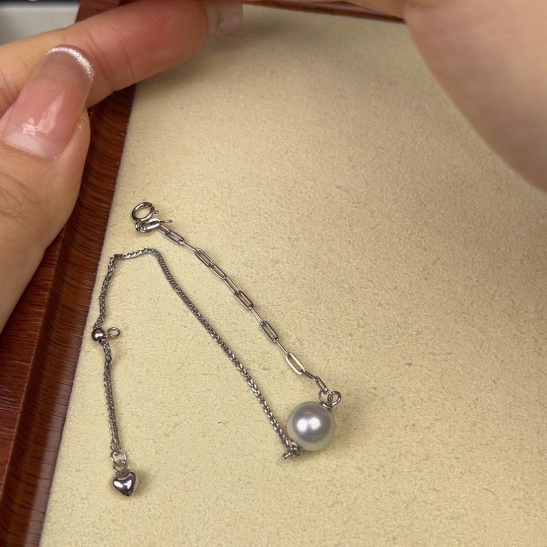 海水珍珠手链银S925镶嵌