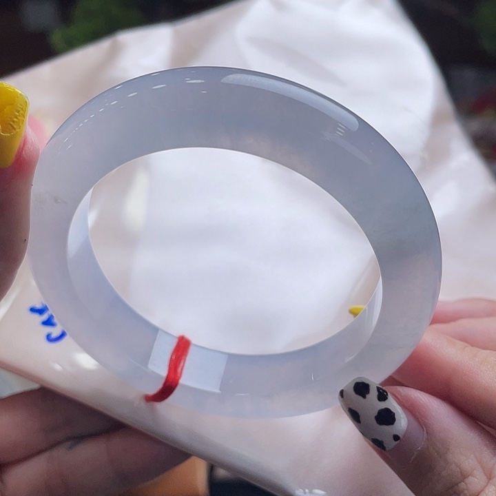 未镶嵌手镯翡翠55厚妆冰透水润炸光