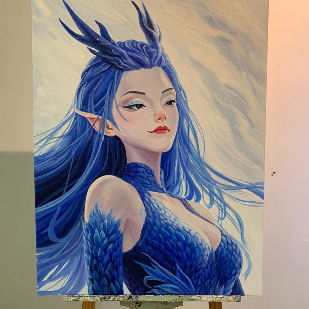 布艺丙烯油画《敖闰》