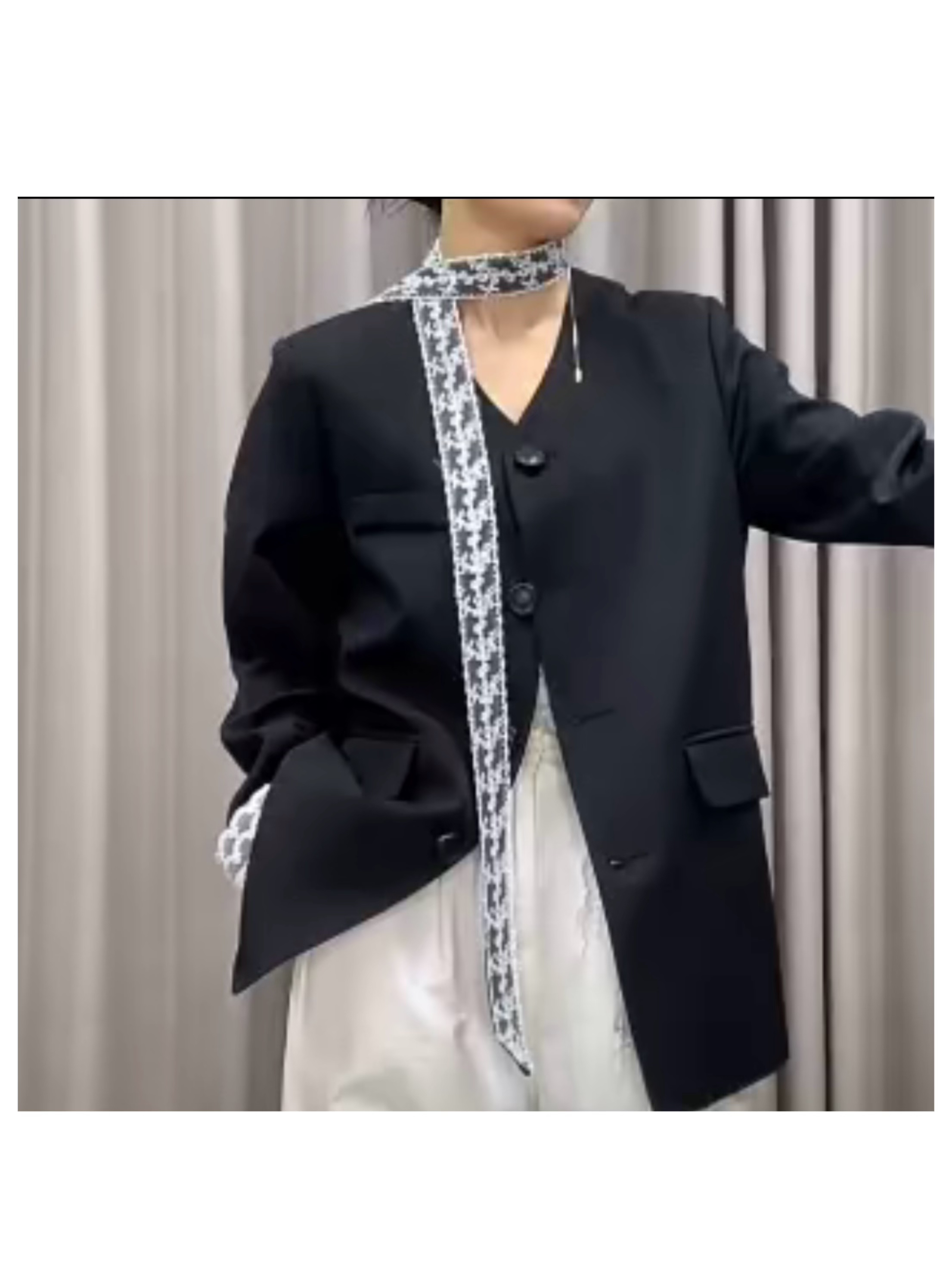 (福利)清言家715蕾丝飘带西装外套(衣长70左右)