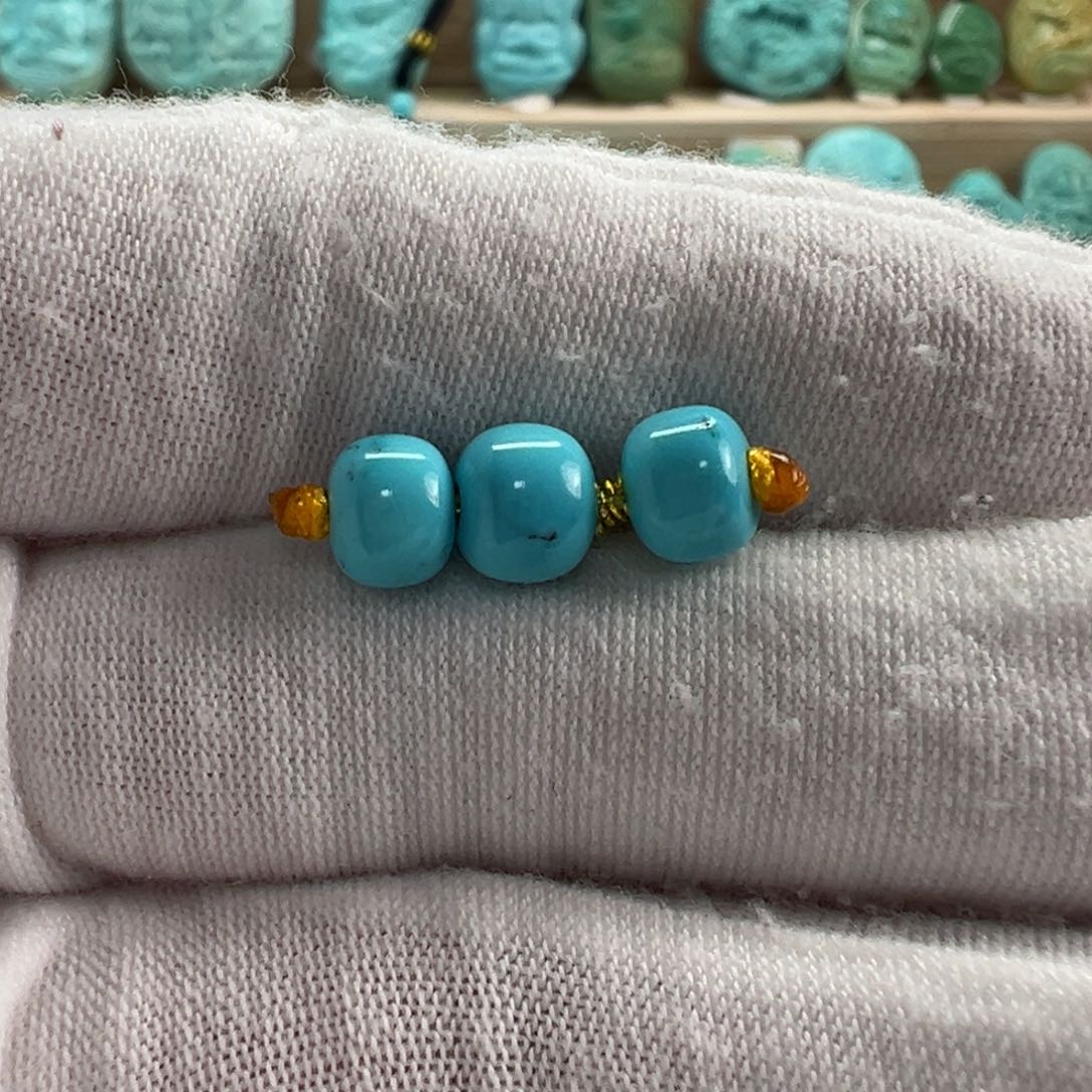 未镶嵌绿松石老型珠套装6.6mm