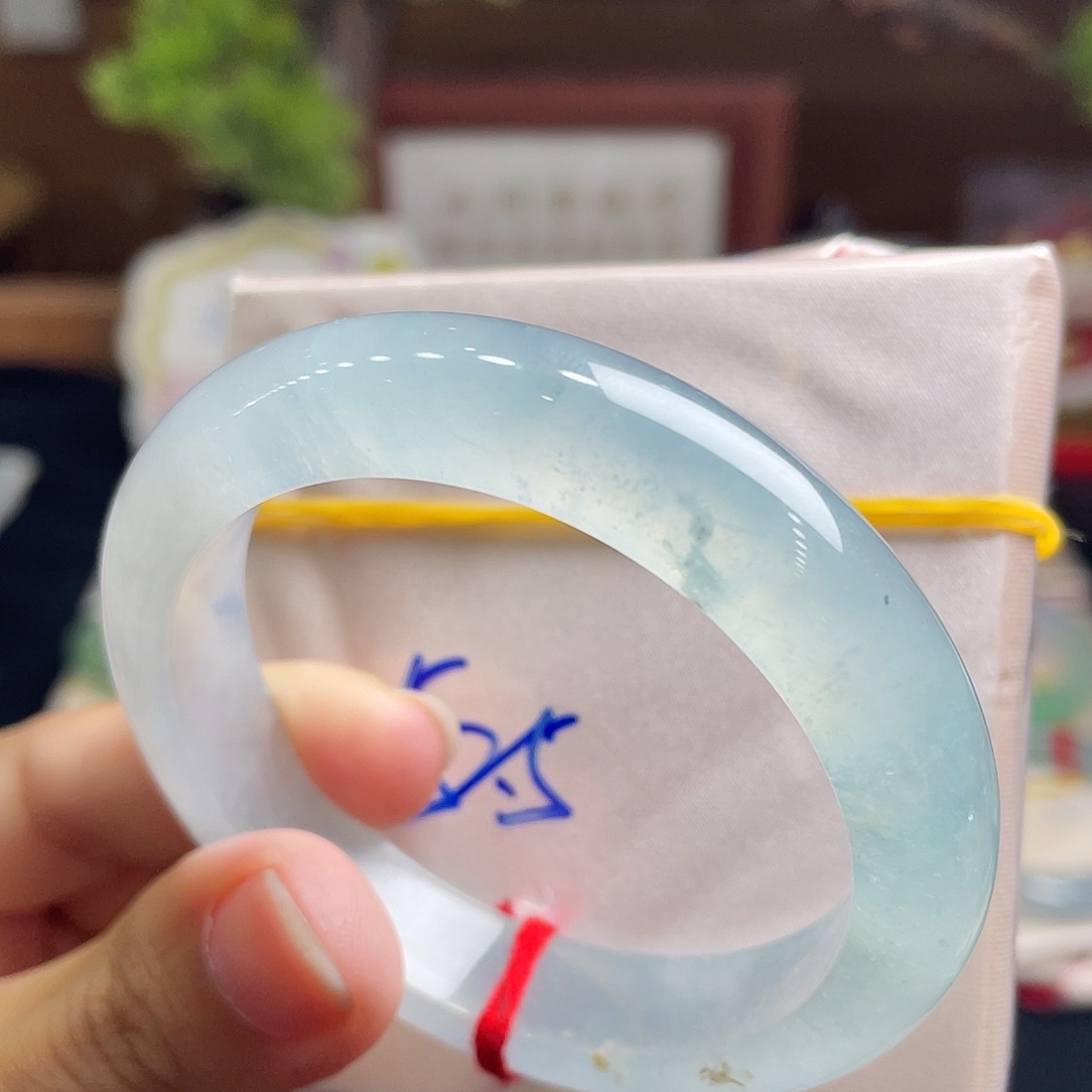 未镶嵌手镯翡翠3号 52+正圈 炸光