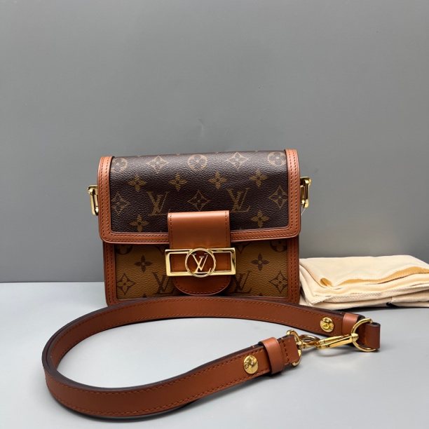 95新 LouisVuitton/路易威登 老花拼色小号达芙妮邮差包尺寸20*15