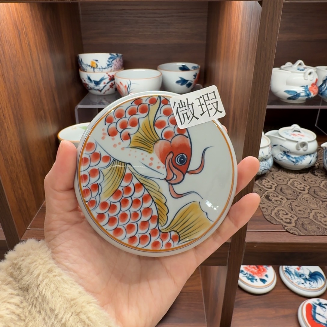 釉下手绘茶具微瑕