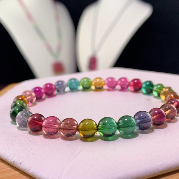 双色碧玺手链未镶嵌