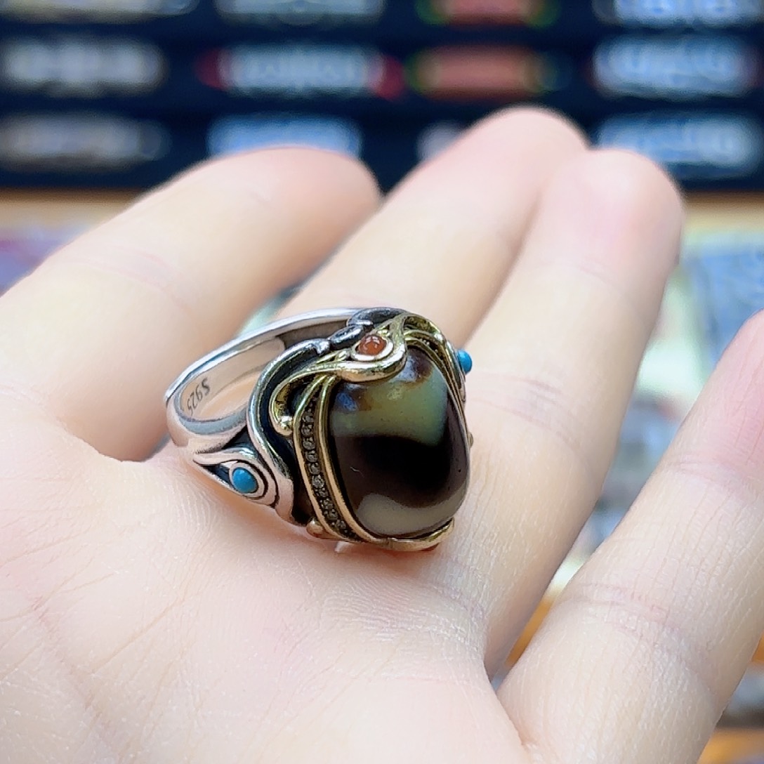 玛瑙/玉髓颈饰银S925镶嵌彼****饮