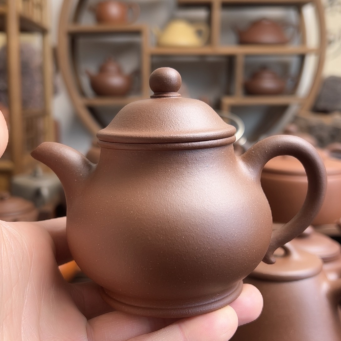 紫砂茶壶高潘200cc台西紫泥