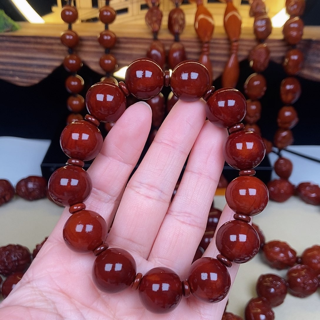 橄榄核吊坠正圆光珠