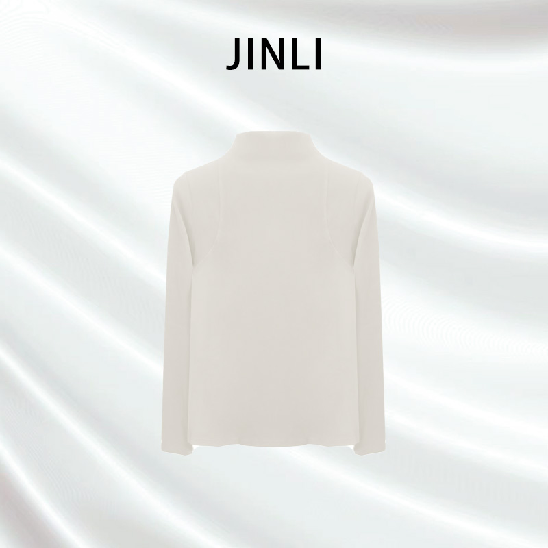 JINLI-【椰子油打底衫】2025冬季新款修身百搭上衣女25SY01