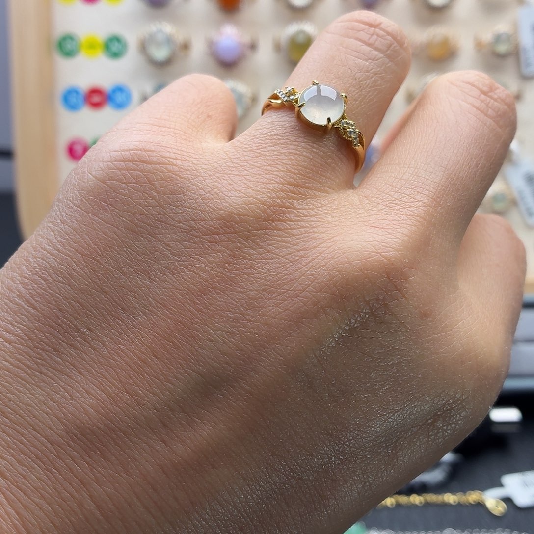 翡翠未镶嵌戒指天然缅甸A货翡翠，假一赔三