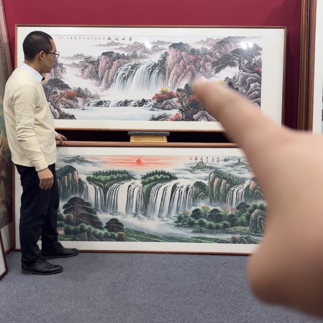 国画带框绘画210/80尺寸