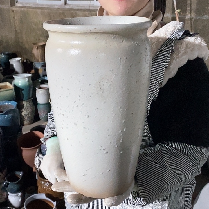 紫砂花盆瑕疵口18高31