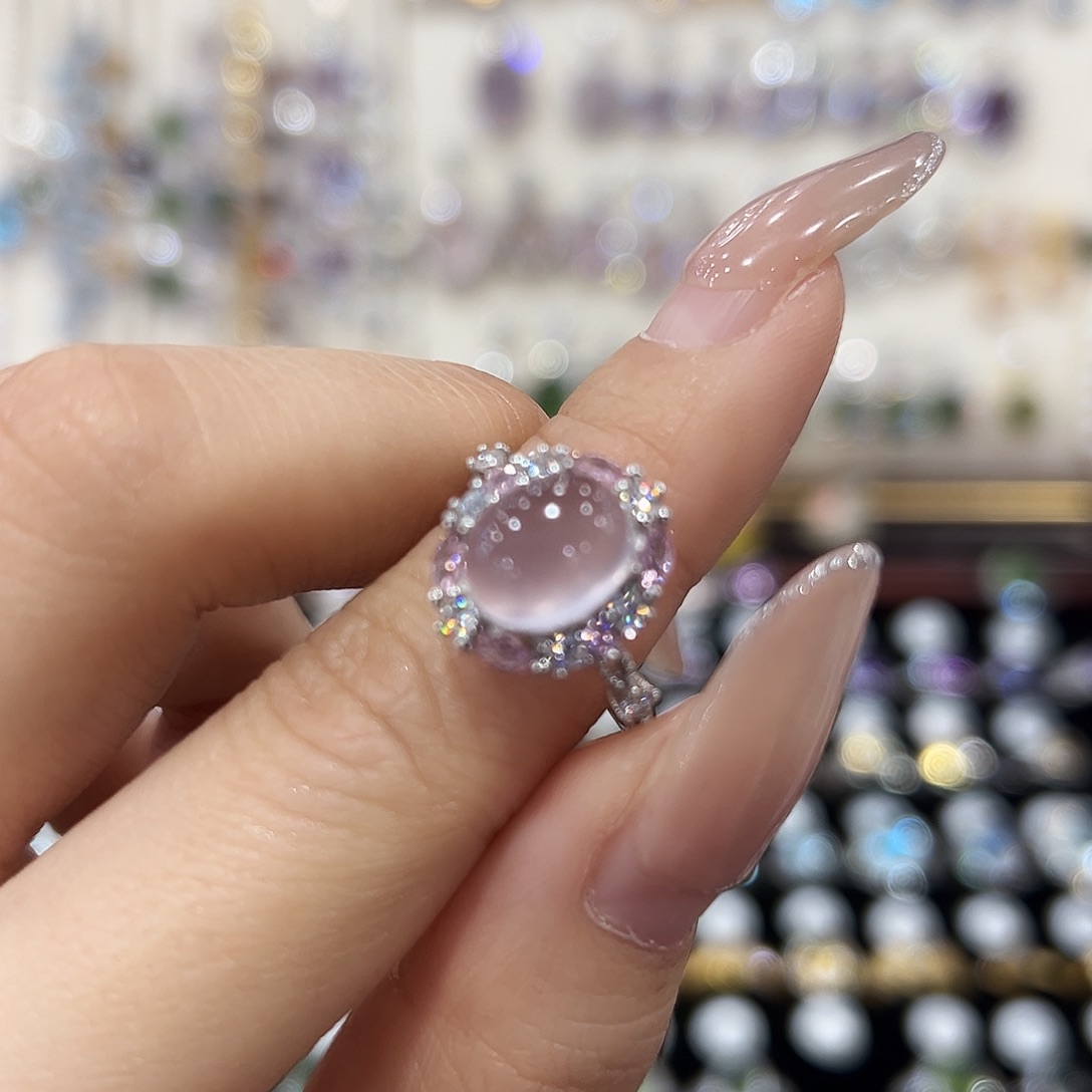 V***瞳银S925镶嵌戒指萤石