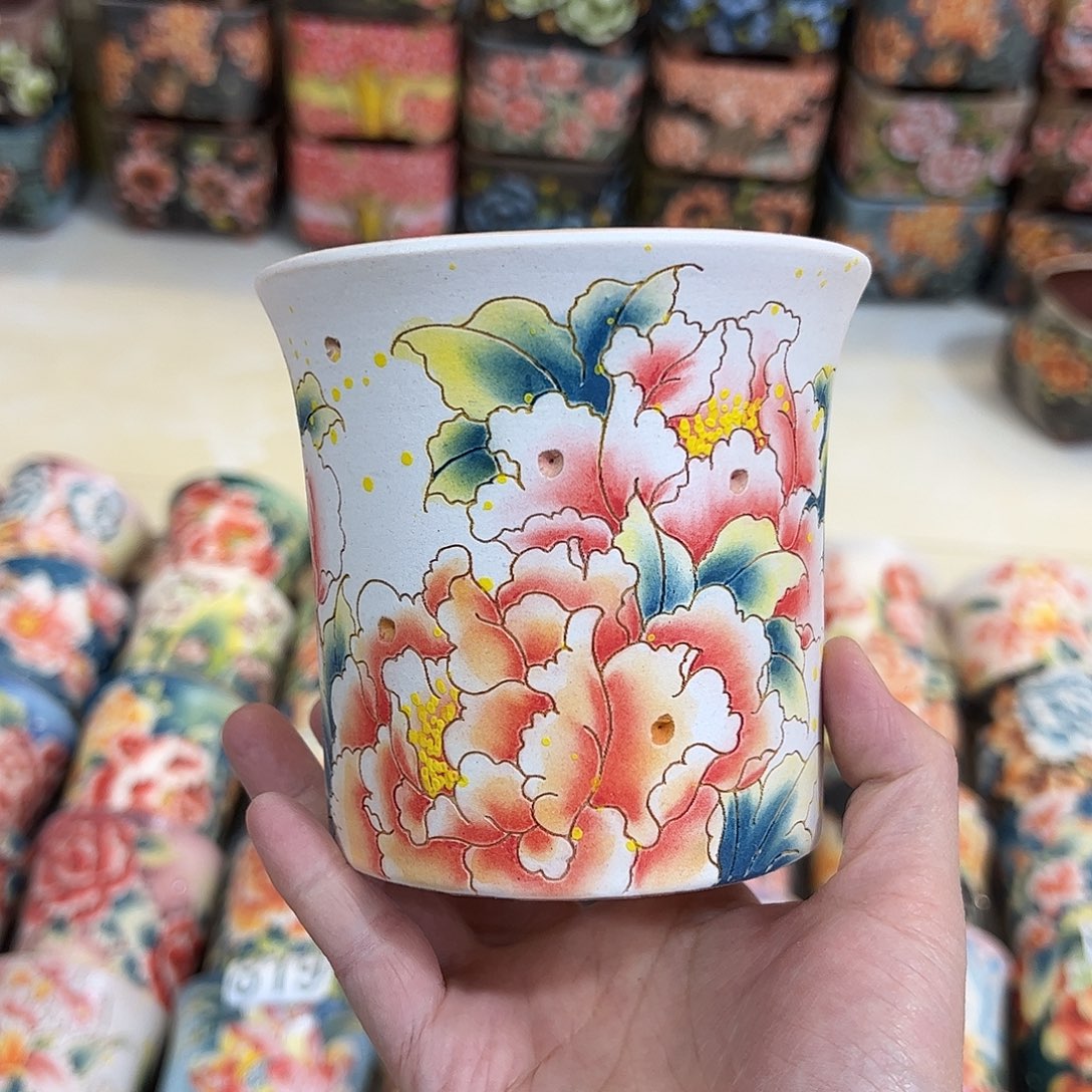 景德镇炫彩手绘口10.5高10