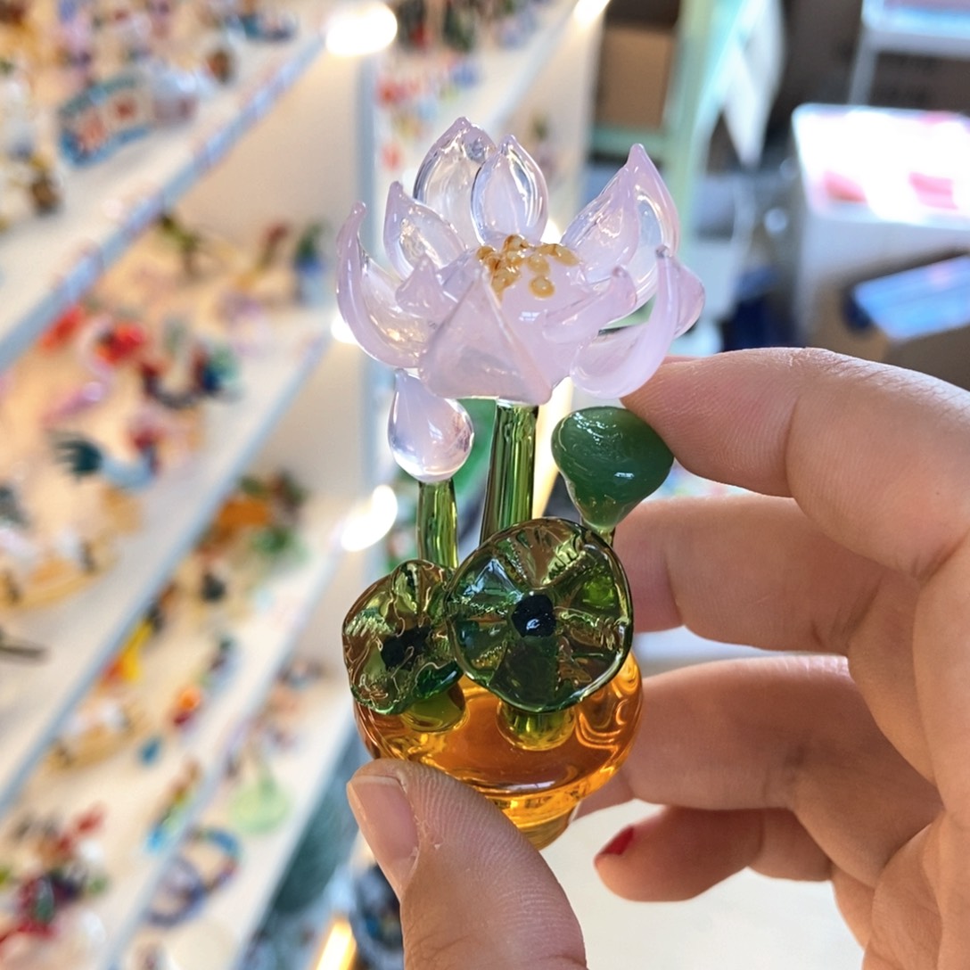 琉璃手工艺品荷花