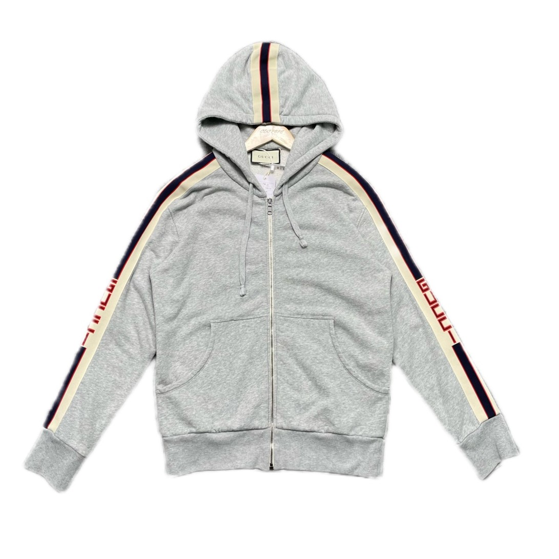 99新 GUCCI/古驰 A0013 Gucci古驰手臂logo拉链帽衫 m码